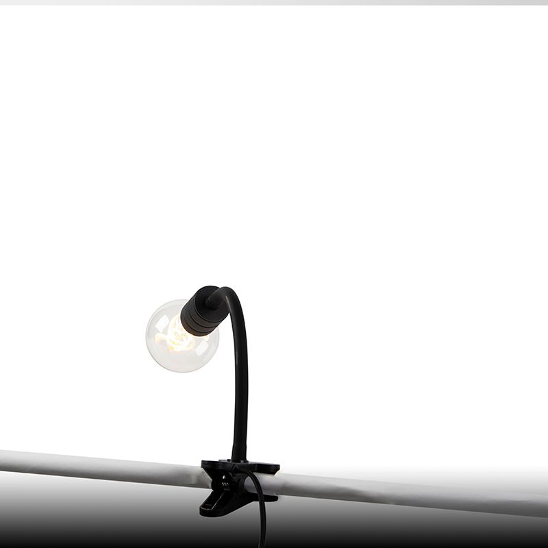Moderne klemlamp zwart met flexarm - Cavalux