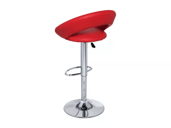 Tabouret similicuir rouge Calora - Lot de 2