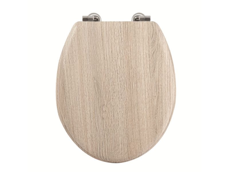 MSV Toilettensitz Beige WC-Sitz mit Edelstahlscharnieren