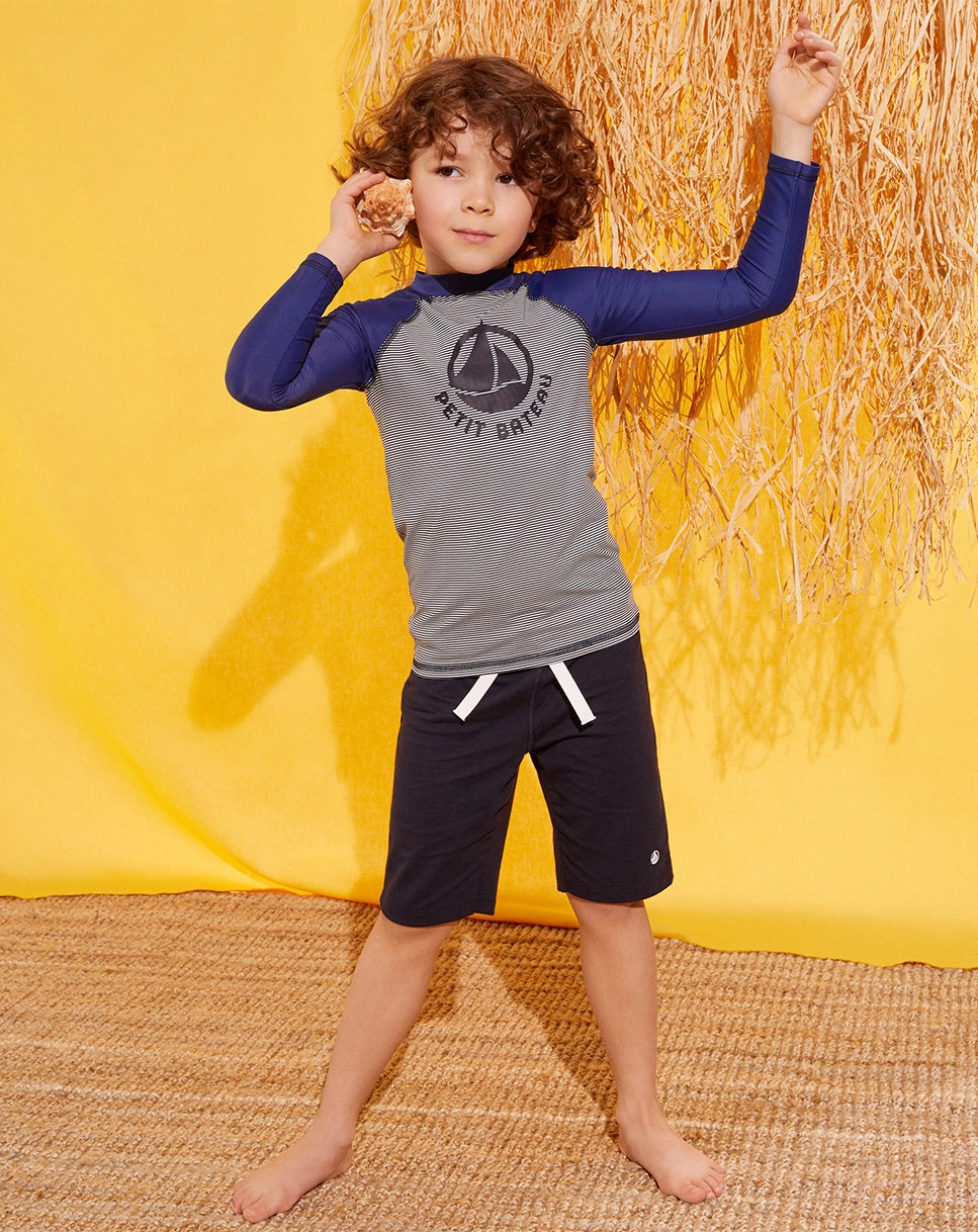 Langarm-Badeshirt UV-PROTECT in medieval/marshmallow