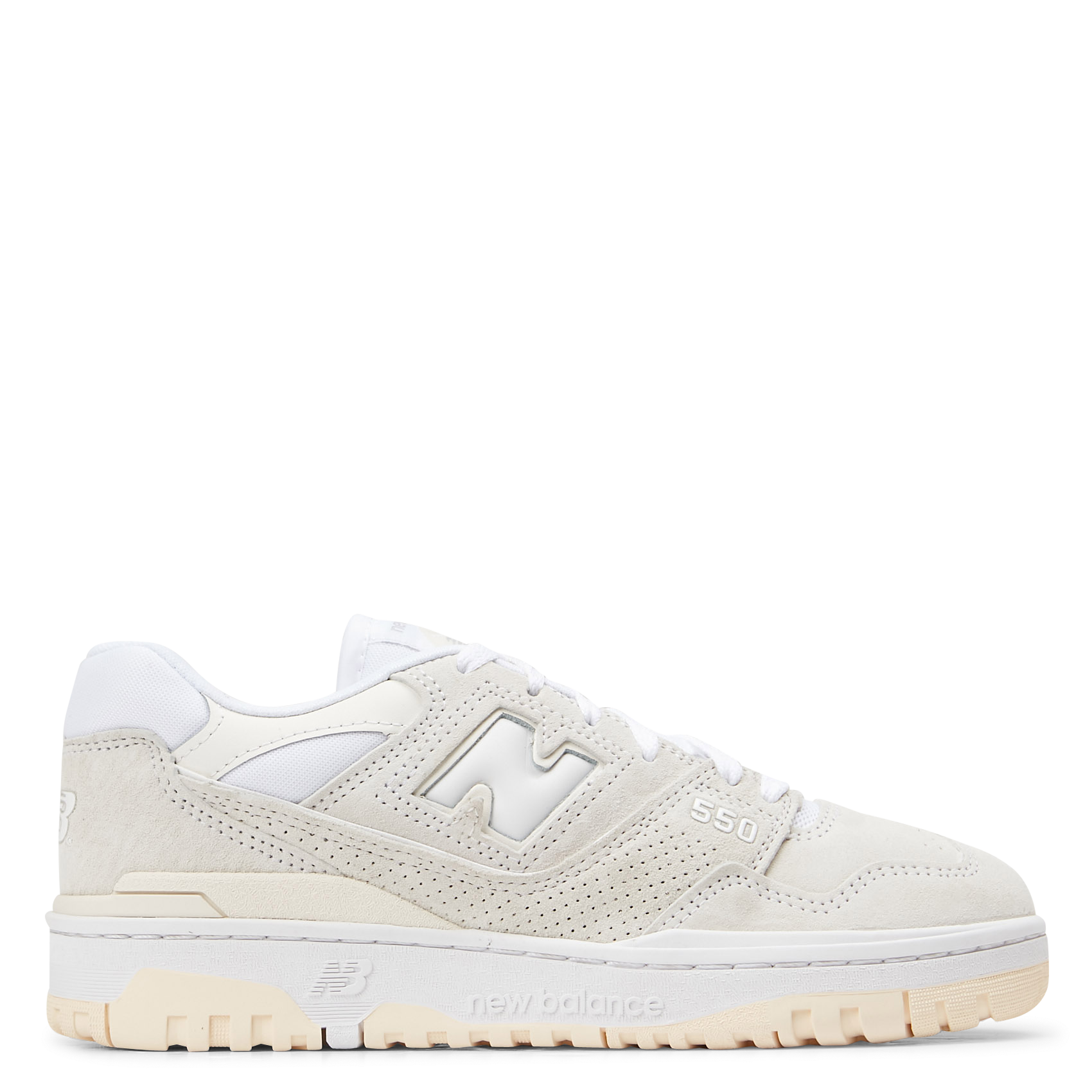 550 - Baskets basses en cuir mélangé| Beige