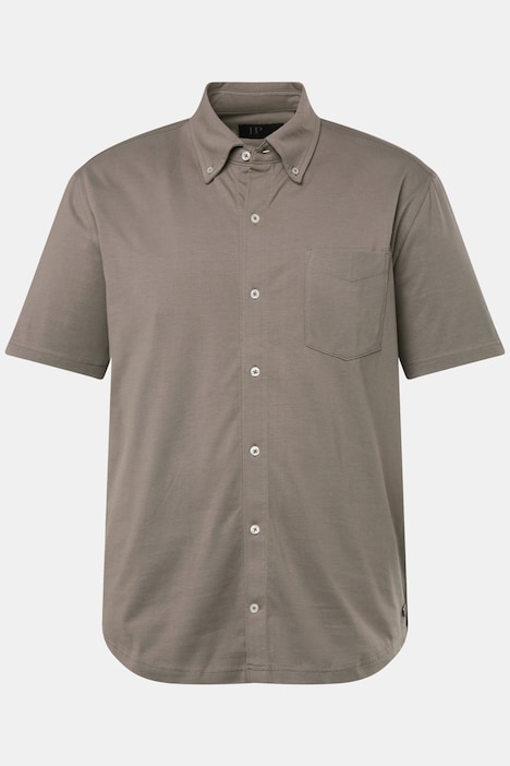 Jersey-Hemd, Halbarm, Buttondown-Kragen, Modern Fit, bis 8 XL