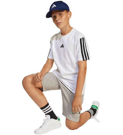 adidas Performance T-Shirt - J 3S 160 - Weiß/Schwarz m. Logo