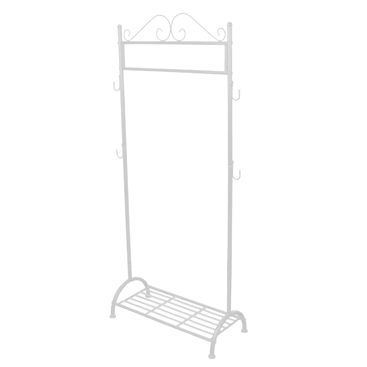 decoshop26 Portant Blanc - Fer avec Support Chaussure