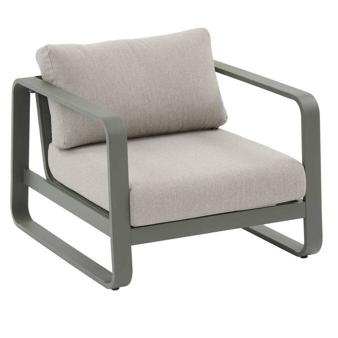 Fauteuil de salon de jardin DOMILLY Beige / Vert laurier