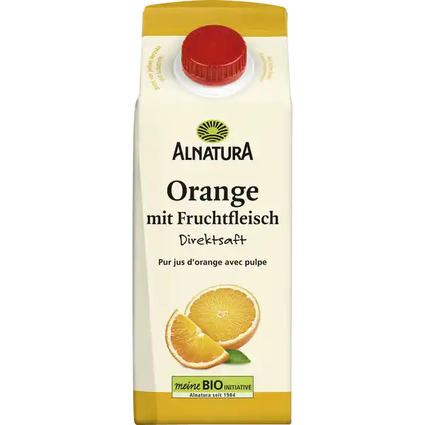 Bio Orangensaft mit Fruchtfleisch