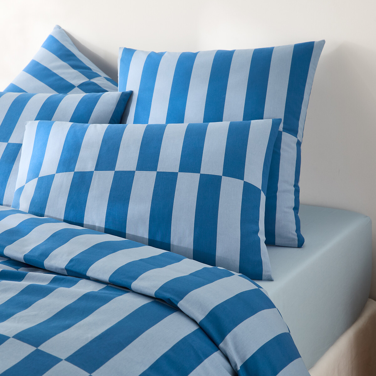 LA REDOUTE INTERIEURS<br>Fronha 50% algodão reciclado, Tabaka bleu