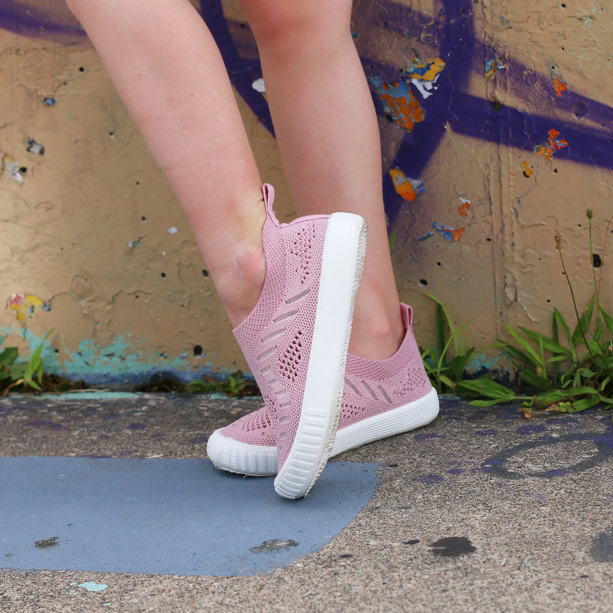 Jan & Jul Soulier Breeze Tricot Rose Pâle Pointures 5-8