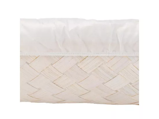 Plateau en bambou doublé blanc 50x40x8h
