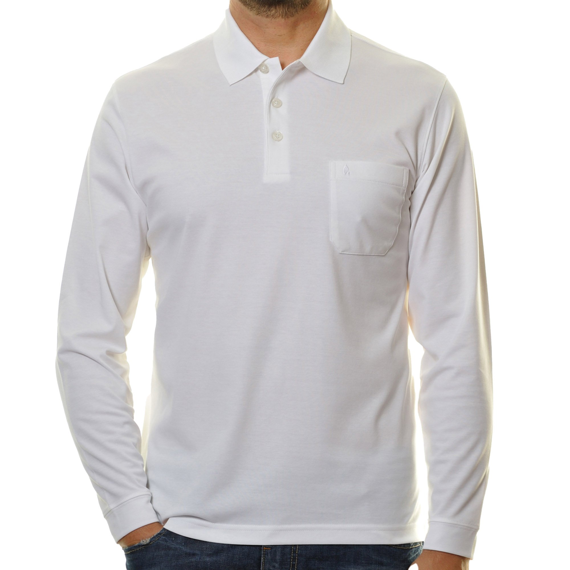 Soft Knit Polo Knopf Langarm Herren Poloshirt