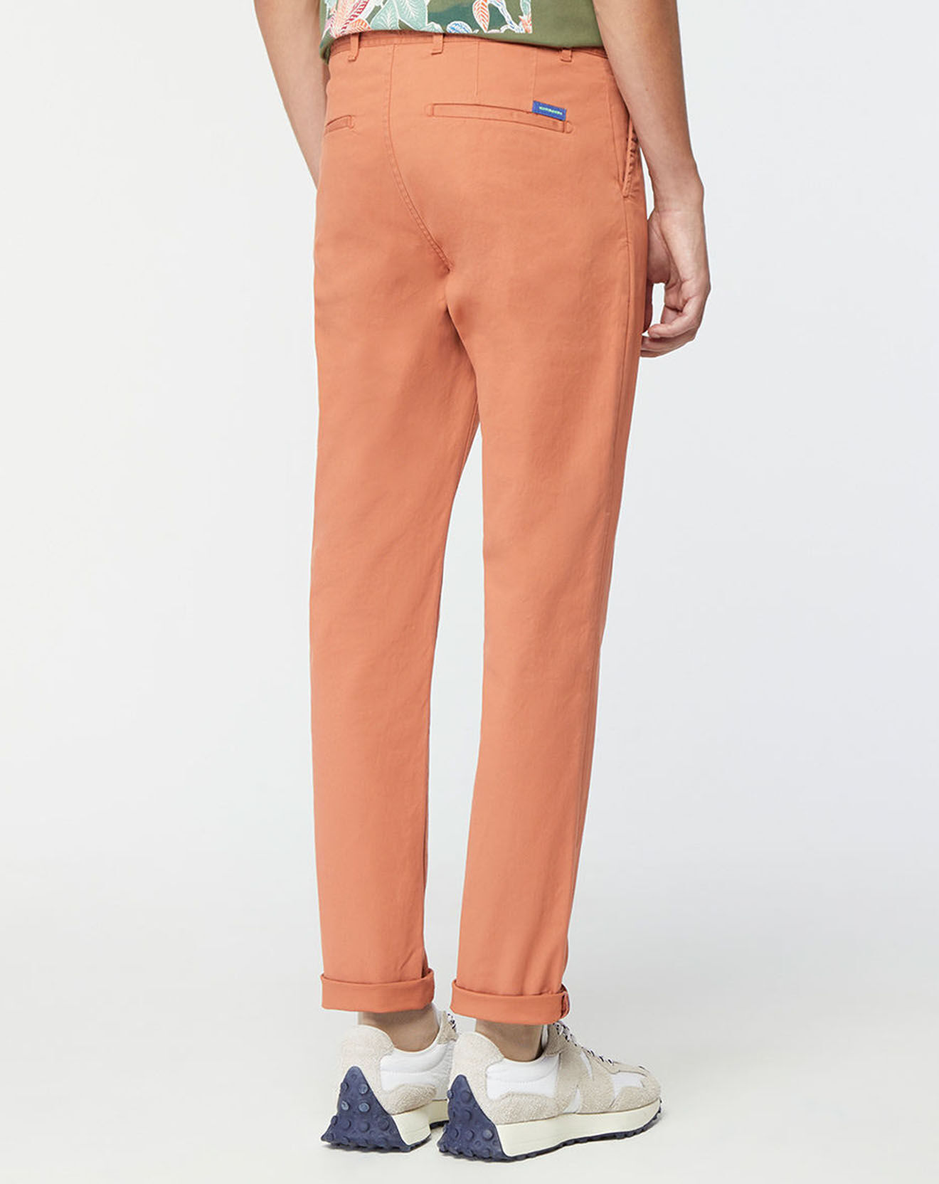 Scotch & Soda Pantalon Chino Super Slim Fit en Coton Bio mélangé Stretch brique
