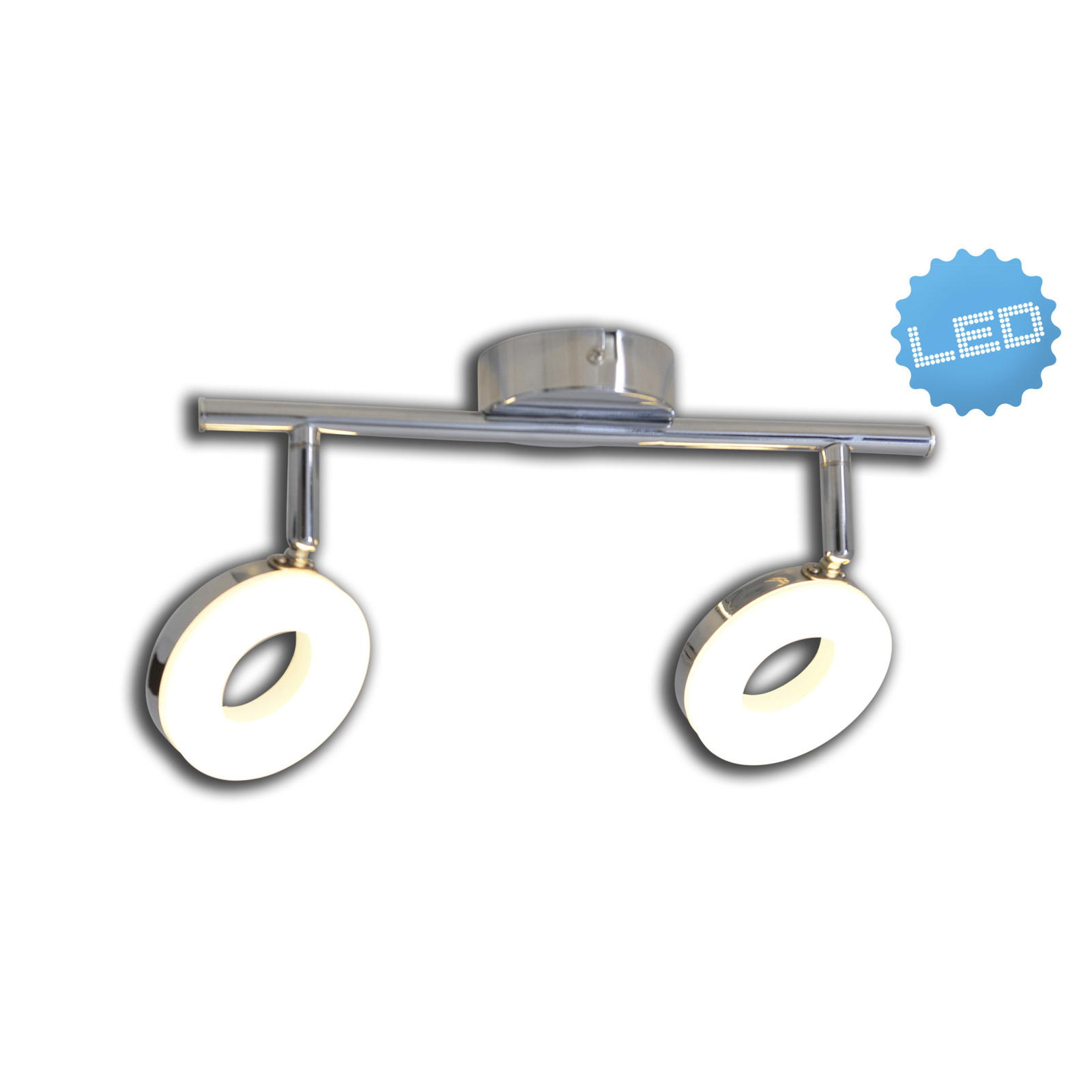 LED-Deckenspot DONUT - chromfarben - 2-flammig