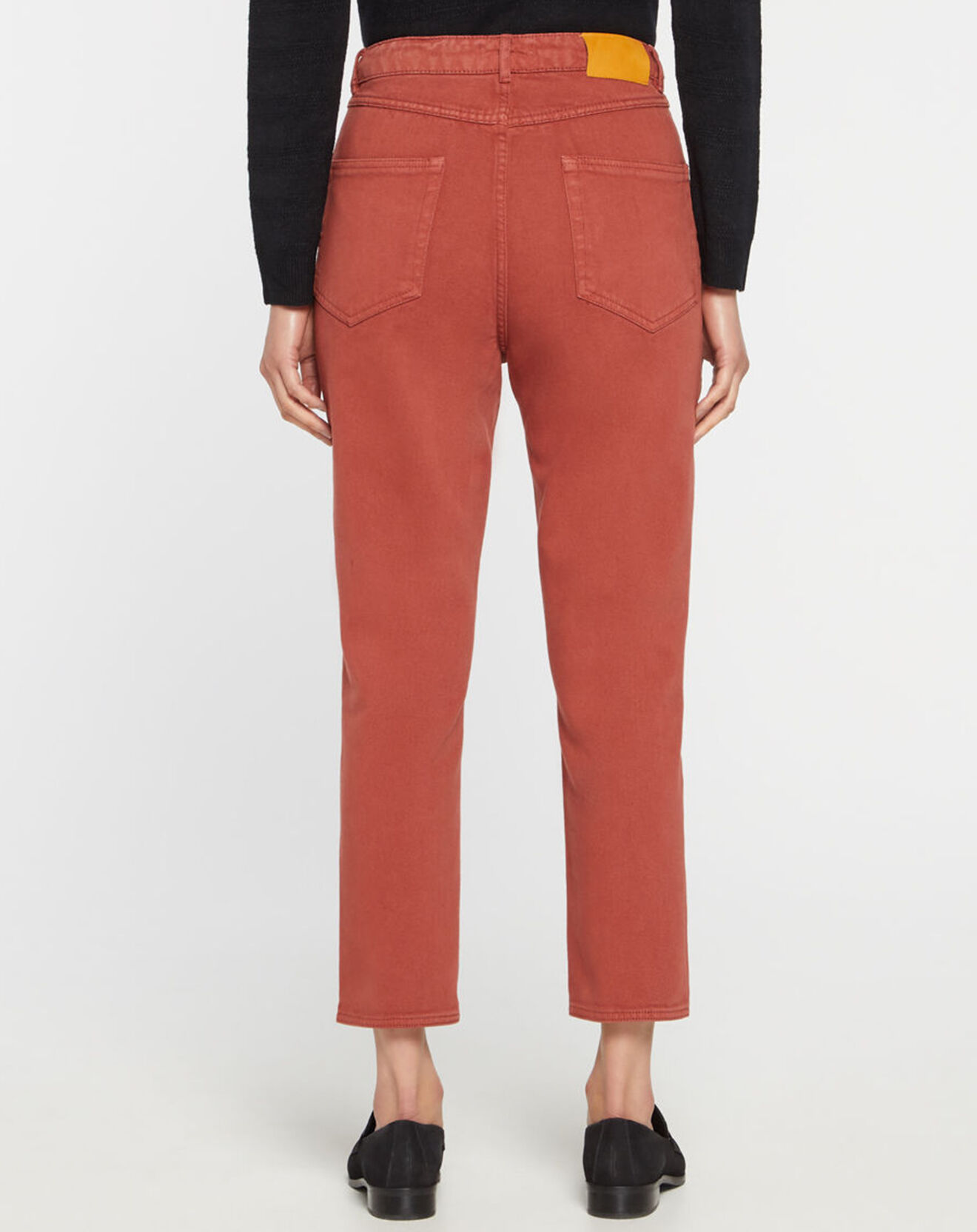 Galeries Lafayette Jean délavé en Toile de coton 7/8 marron