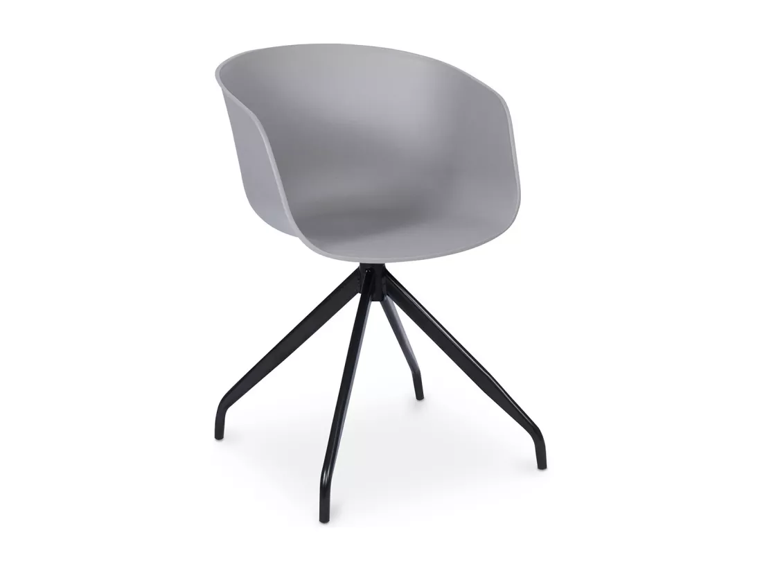 Chaise de bureau tapissée avec accoudoirs - Chaise de bureau design noire - Jodie - Joan Gris clair