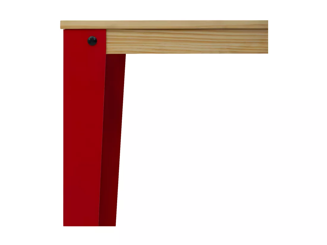 Table Mange debout Lunds 60X120x110cm Rouge-Naturel. Box Furniture