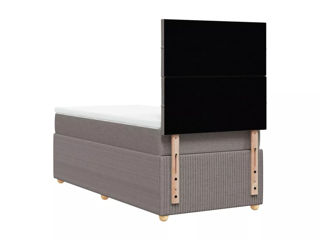 Sommier à lattes de lit avec matelas Taupe 90x190 cm Tissu