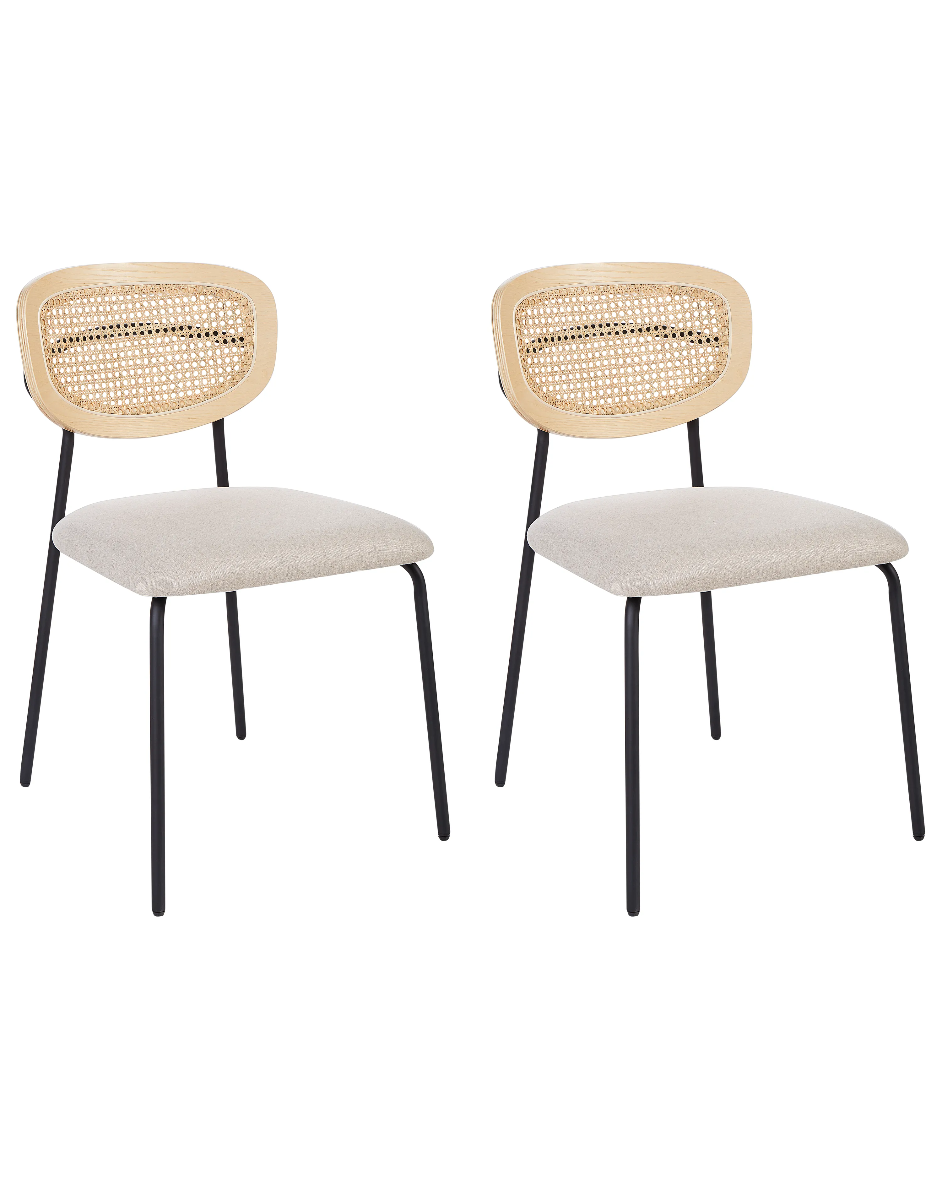 Set van 2 eetkamerstoelen MAYETTA Rotan Lichtbeige