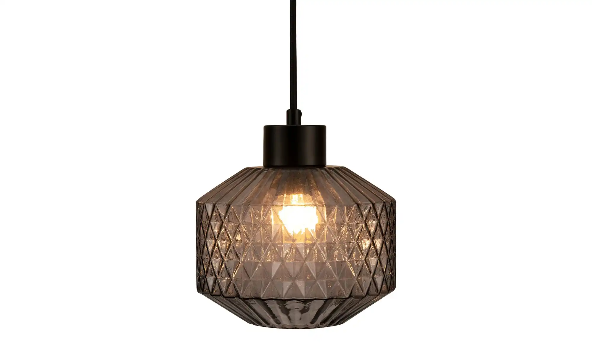Pendelleuchte, 1-flammig, Rauchglas `bauchig´
