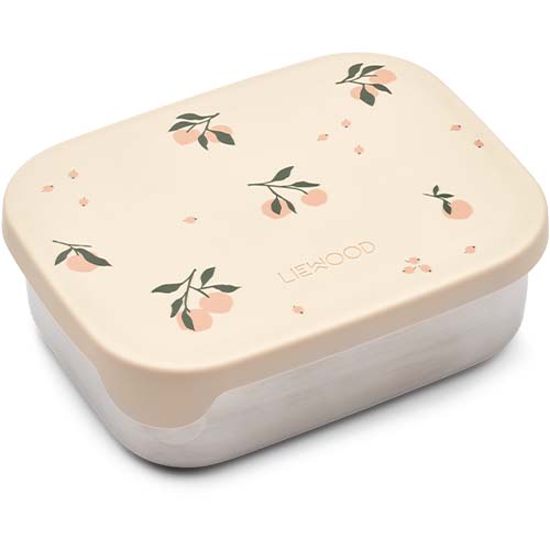 Liewood rvs broodtrommel arthur - peach - sea shell mix