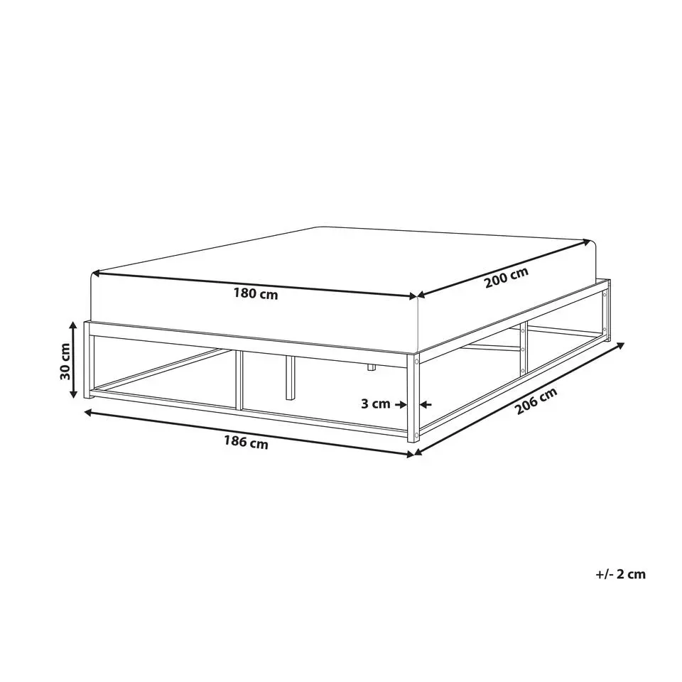 VIRY - Tweepersoonsbed - Wit - 180 x 200 cm - Metaal