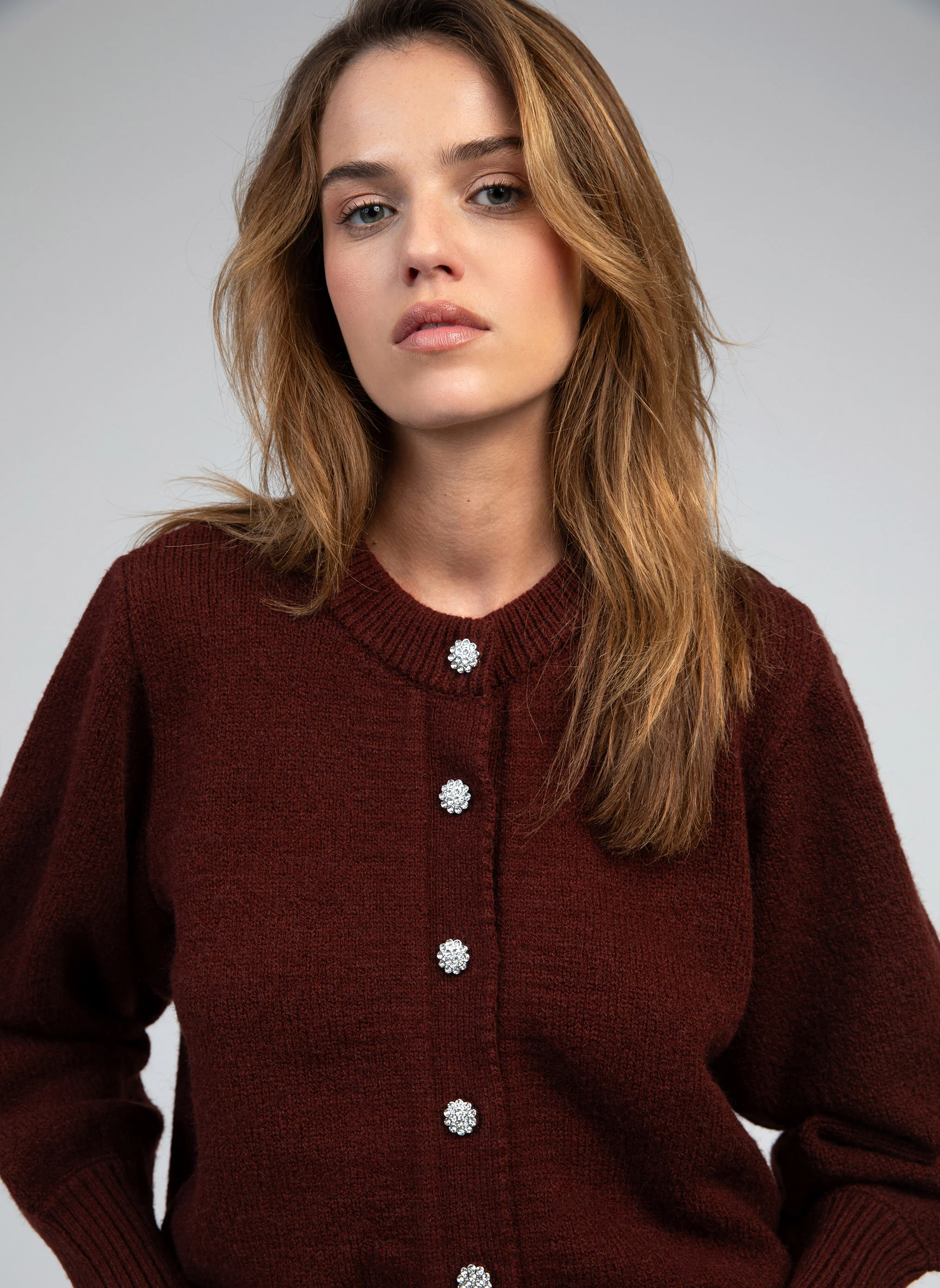 VELICIA - Cardigan col rond | Blanc