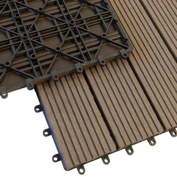 Royal Click Tile - Weerbestendige Terrastegel - Donkerbruin 30 x 30 cm