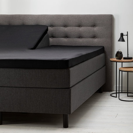 Hoeslaken Comfort Stretch - Splittopper -  Zwart