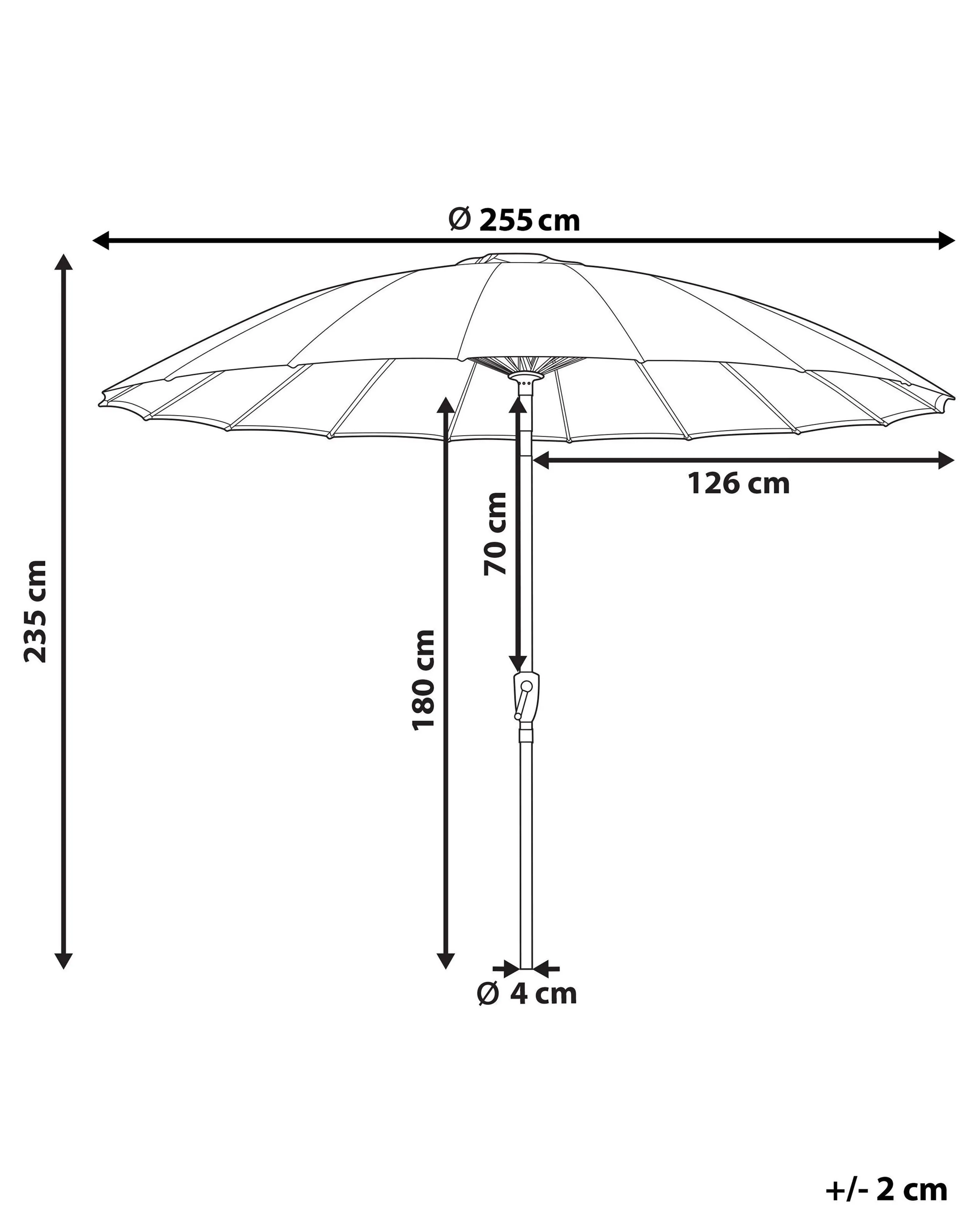 Parasol 255 cm BAIA Donkerrood
