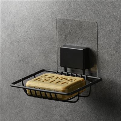 Accessoires de salle de bain noir fixation électrostatique