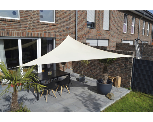 Driehoekig zonnezeil, ivoor, met regenhoes, 360x360x360 cm