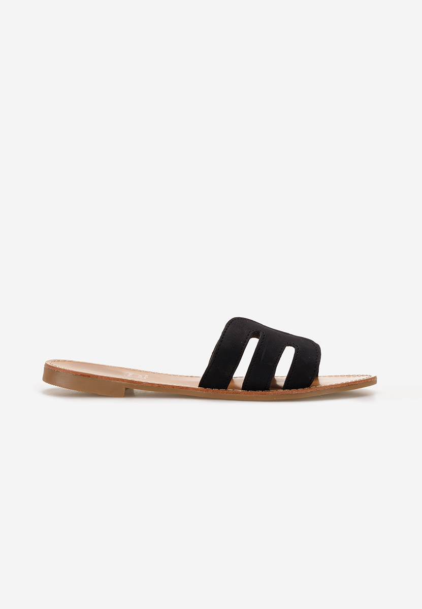 Mules plates femme noirs Strina