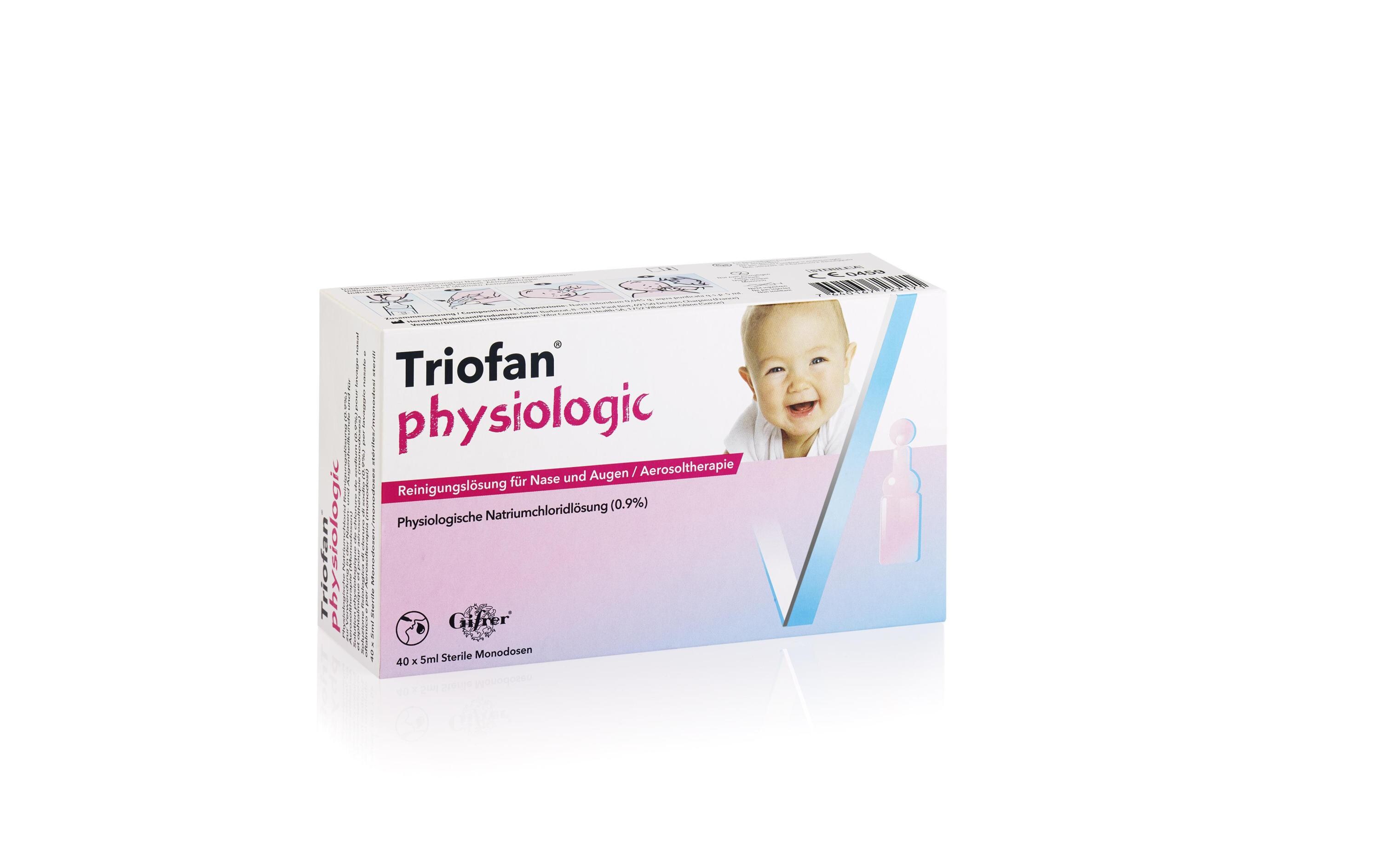 Nasentropfen physiologic 40 MonodosenReinigungslösung für Nase und Augen