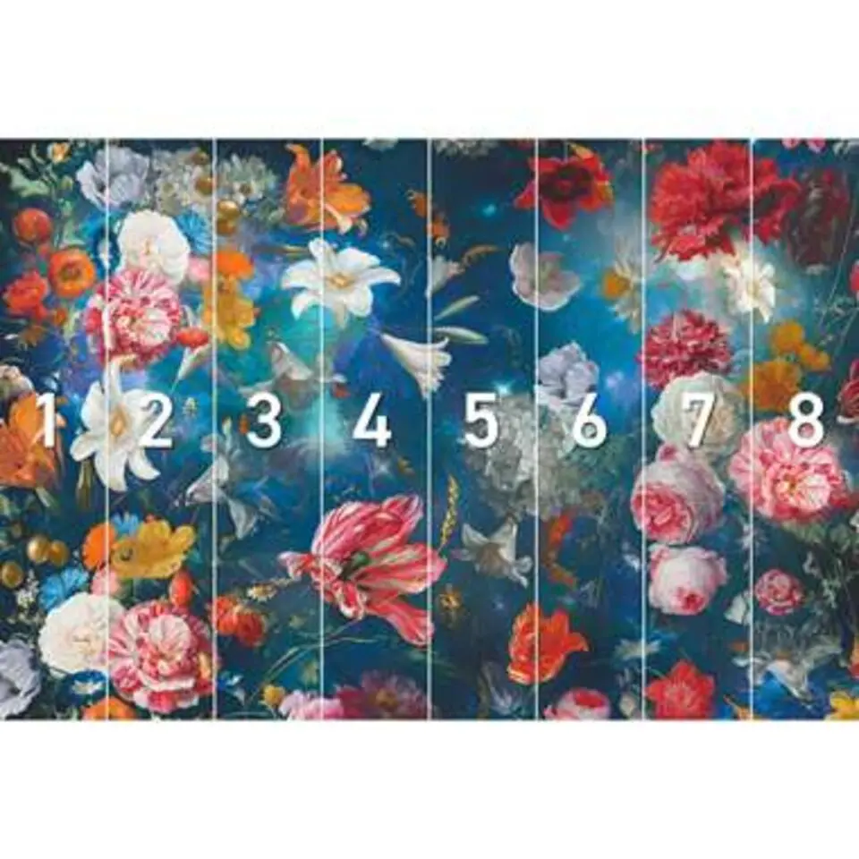 Fotobehang Bloemenwereld - 260x384cm - Blauw