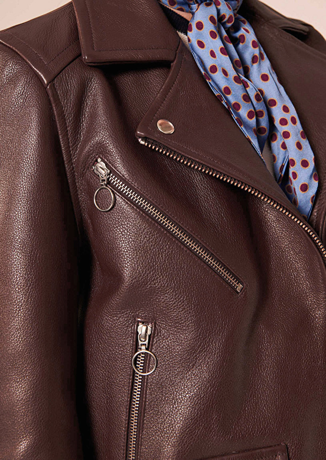 Veste Voguebordeaux en cuir