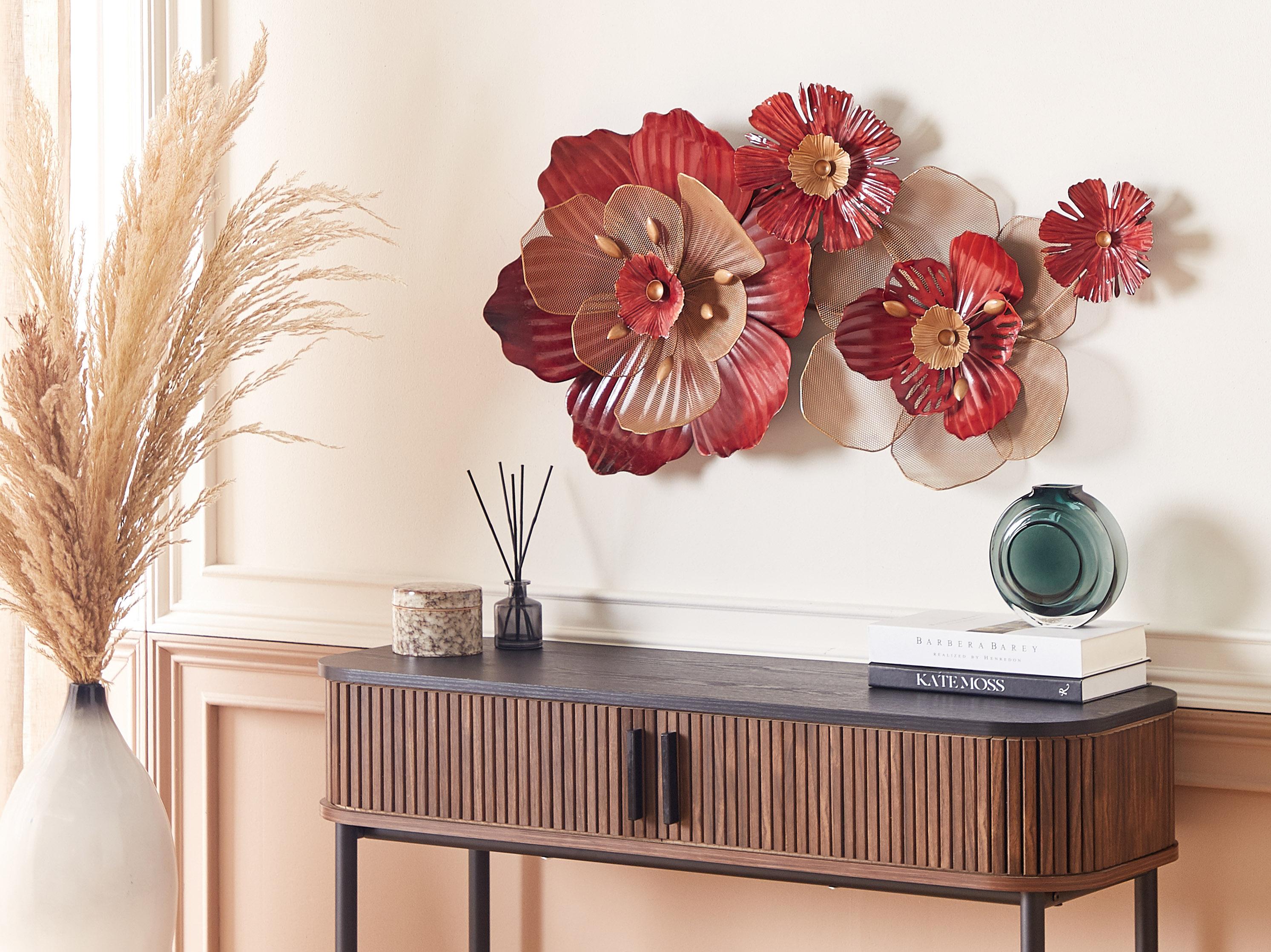 Wanddecoratie Bloem SCANDIUM Metaal 45 cm Rood