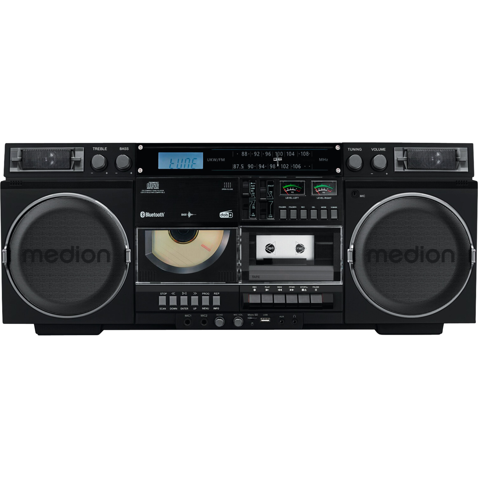 Medion LIFE P66538 Retro Boombox schwarz