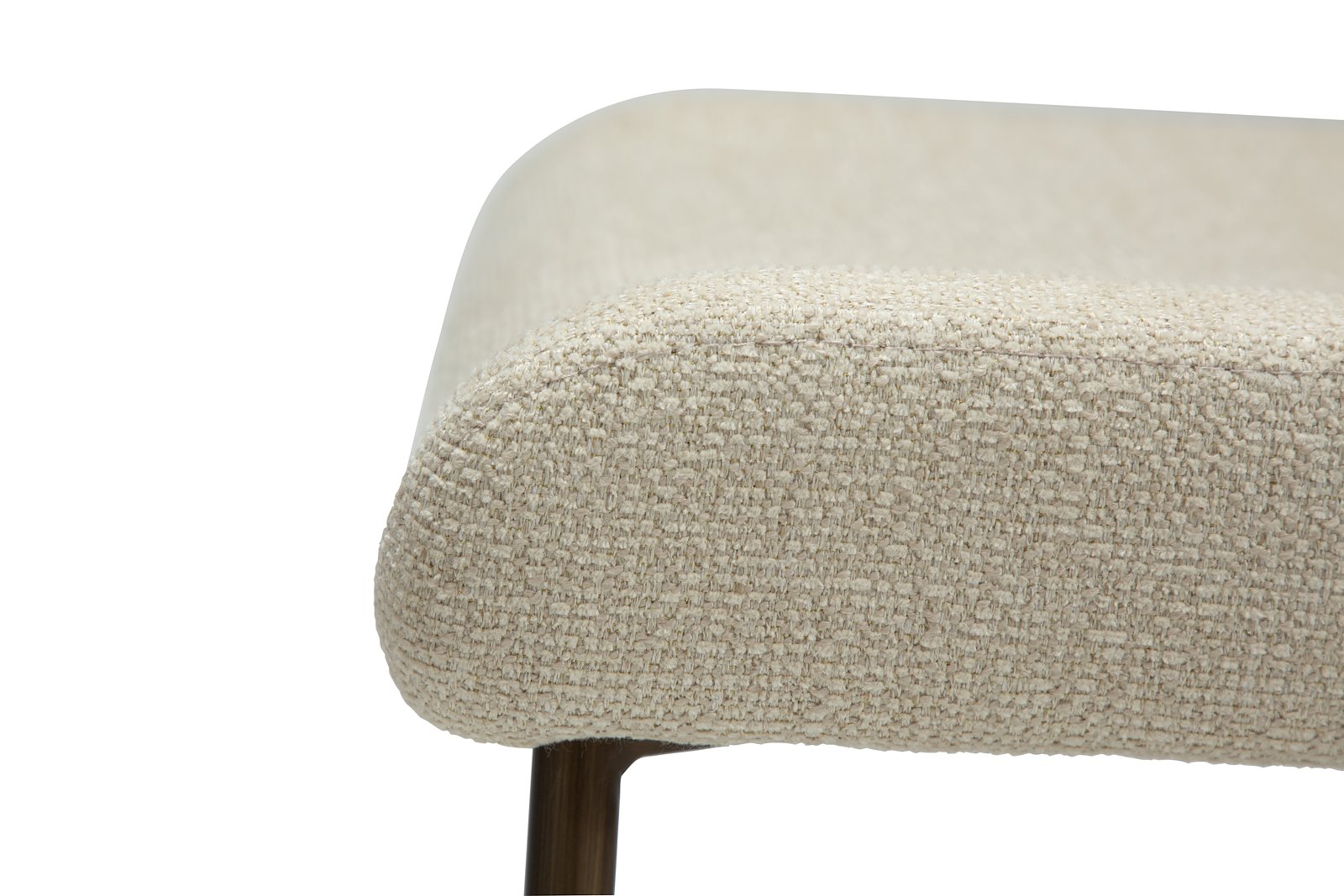 Glam spisestol Tekstil Bouclé Frosted mandel og antikk messing ben