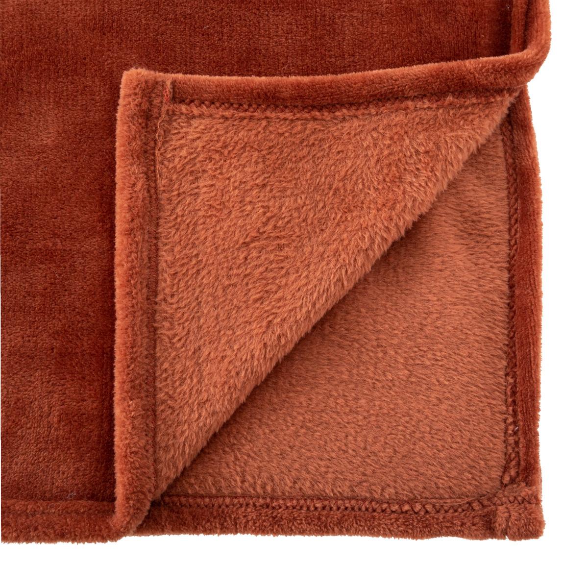 PLAID FLANEL UNI TERRACOTTA 130X180CM