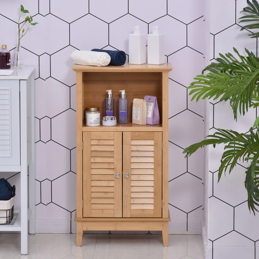 HOMCOM Badezimmerschrank natur