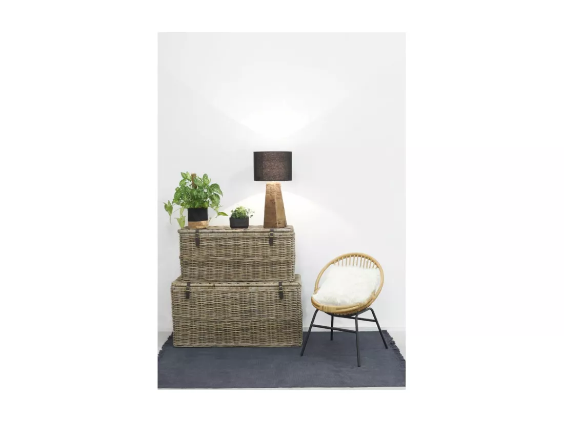 Coffres bouts de lit en poelet gris (Lot de 2)