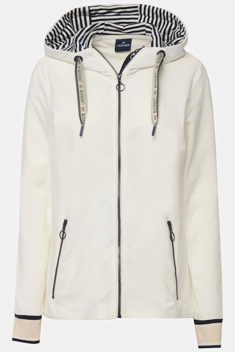 Sweatjacke, Kapuze, Zipper mit Statement Band
