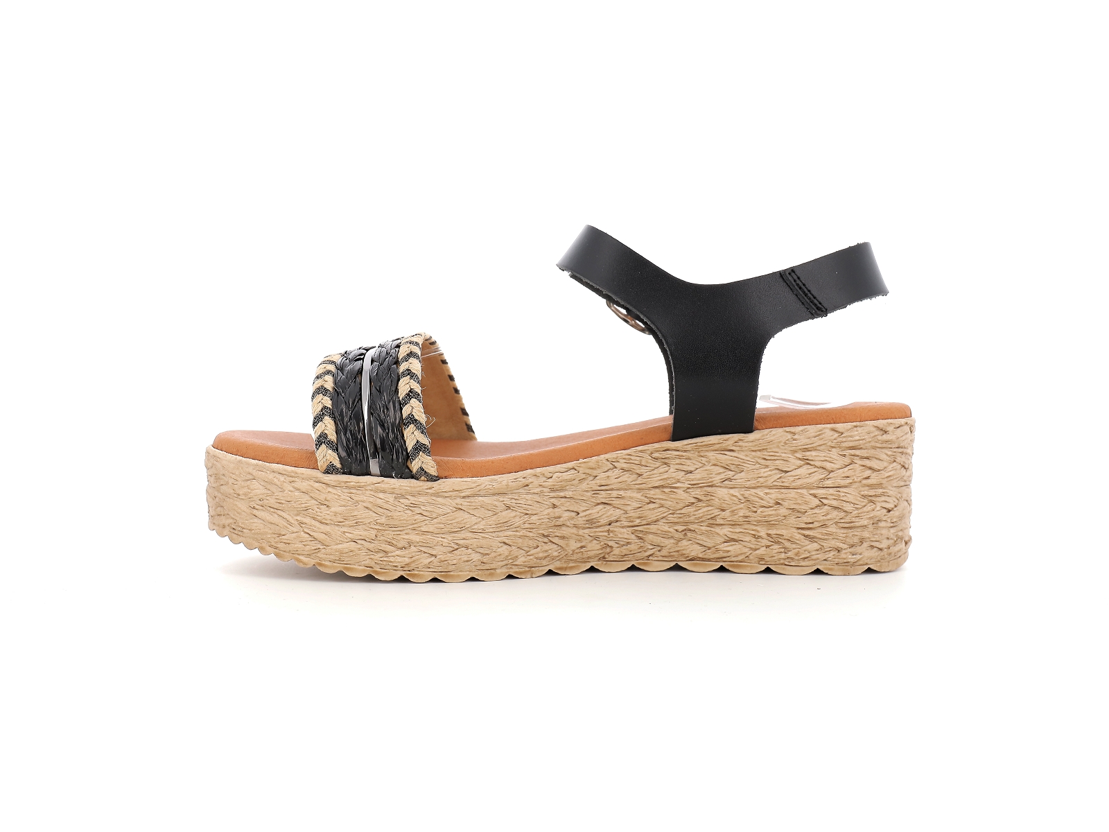 Chaussures du chateau-788 Matières combinées Noir Beige