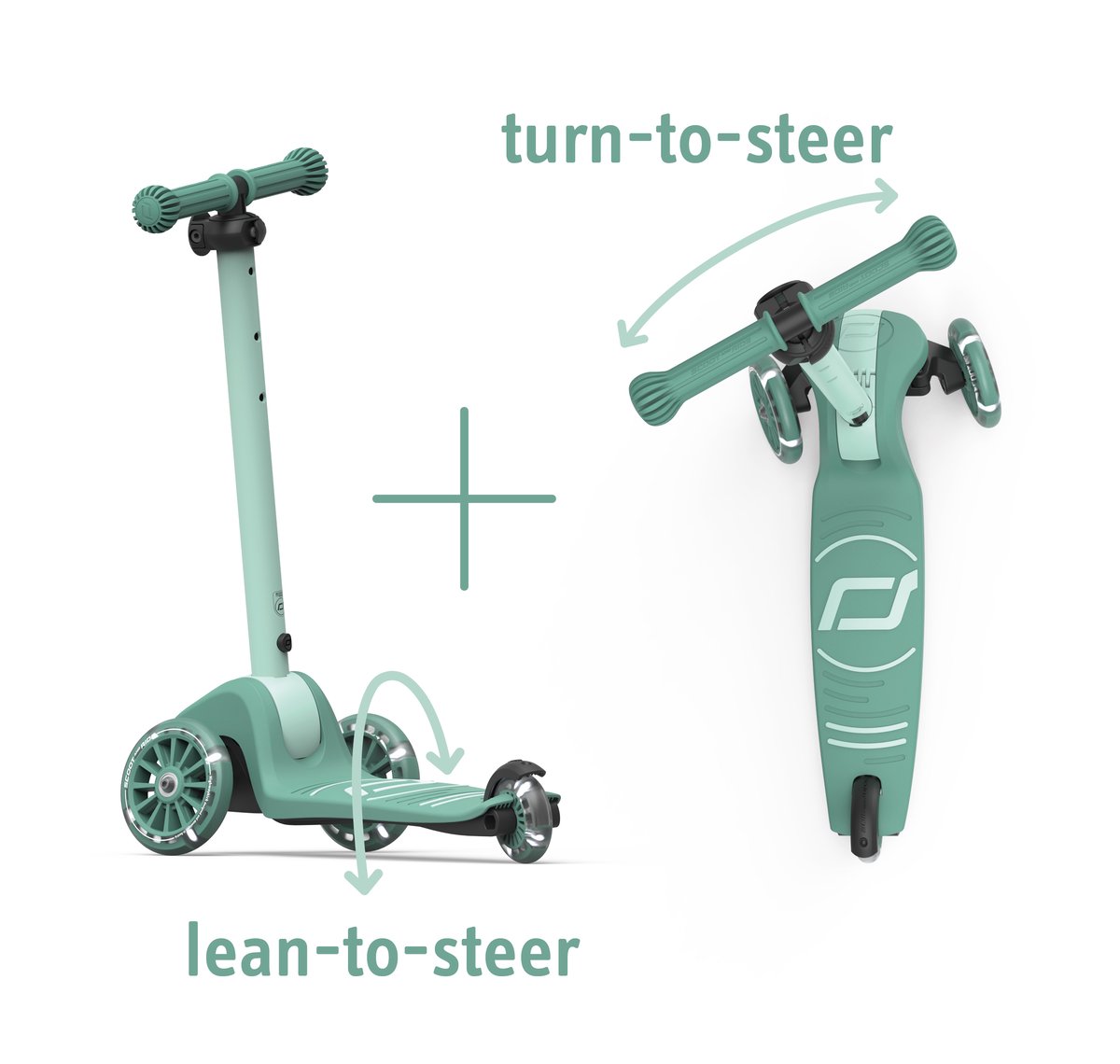 Scoot and Ride Highwaykick 3S Sparkesykkel – med LEDlys i hjul | Barn 3år+