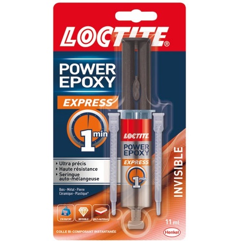 Colle Power Epoxy Express 1 minute Loctite - Tube de 11 ml