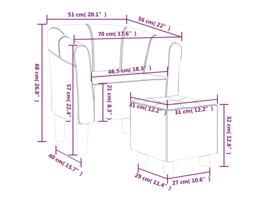 VIDAXL - Fauteuil cabriolet avec repose-pied rose velours