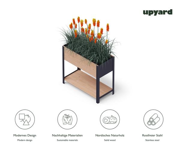 Upyard Holz-Pflanzkasten ModernBox mit Ablage,