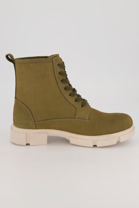 Leder-Stiefeletten, Flechtoptik, Weite H