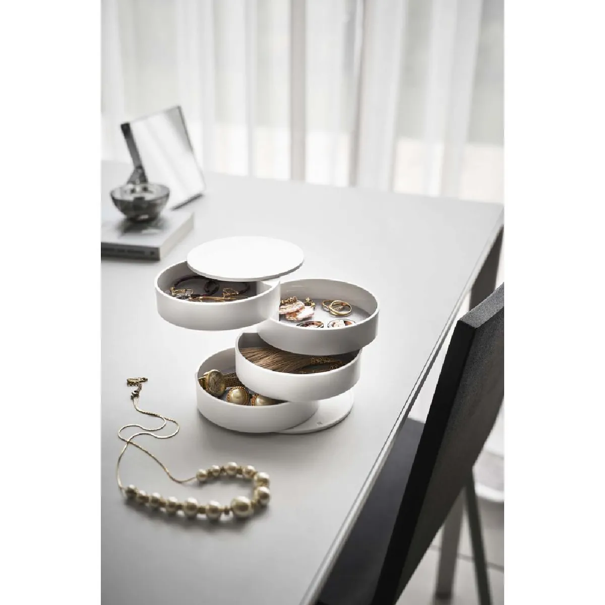 Yamazaki Boîte à bijoux 4 étages Tower - Blanc