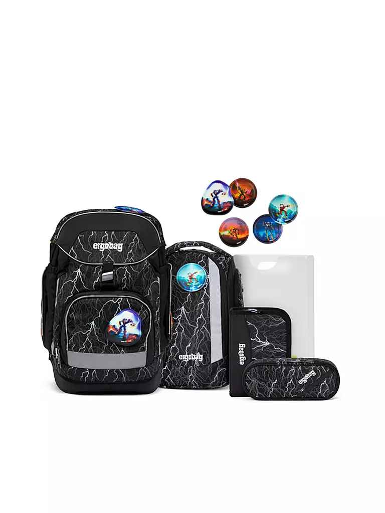 ERGOBAG Schultaschen Set 6tlg PACK Reflex Glow - Super ReflektBär schwarz