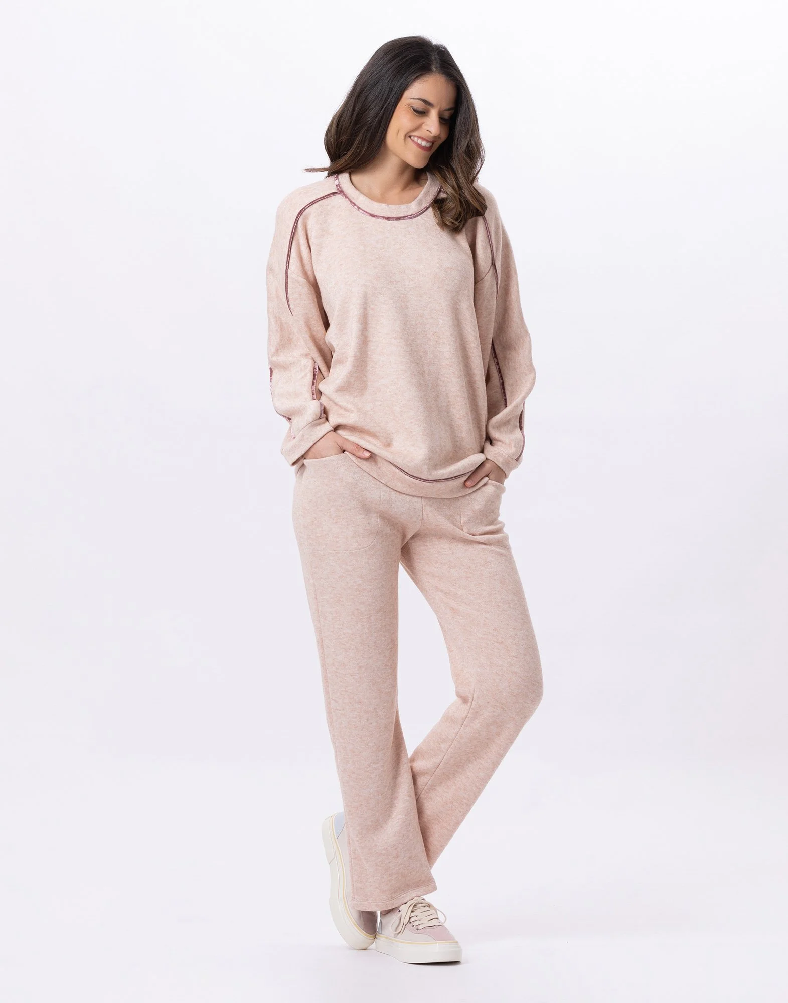 ALPAGA 830 - Sweat en maille tricot | Beige